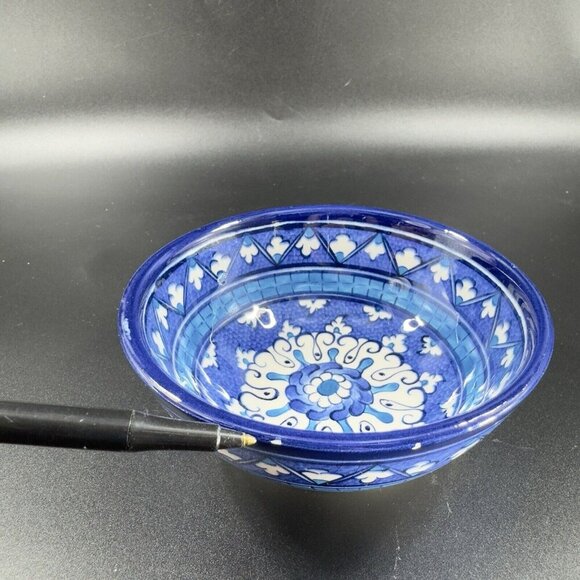 Vintage Turkish Hand Painted Round Dish Plate Bowl Hand Made Folk Art Bowl Dish - Picture 5 of 13